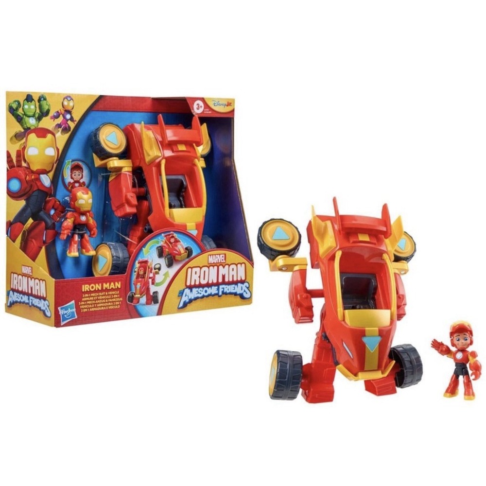 NEW Marvel Iron Man & his Awesome Friends 2-in-1 Mech Suit & Vehicle Boys Gift